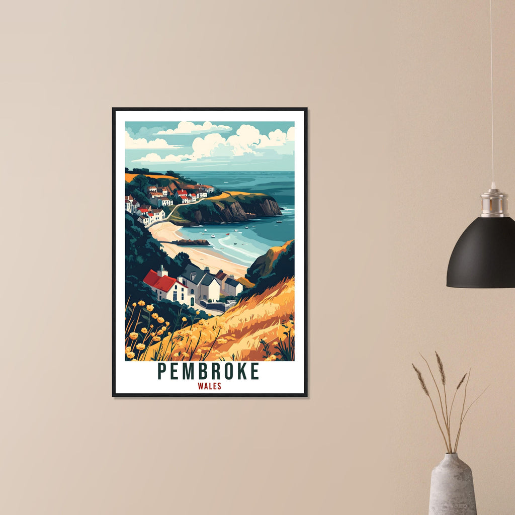 Pembroke Travel Print Wales Home Decor Pembroke Wall Art Wall Hanging Art Lover Wales Artwork Travel Poster Wales Pembroke Travel Art Gift
