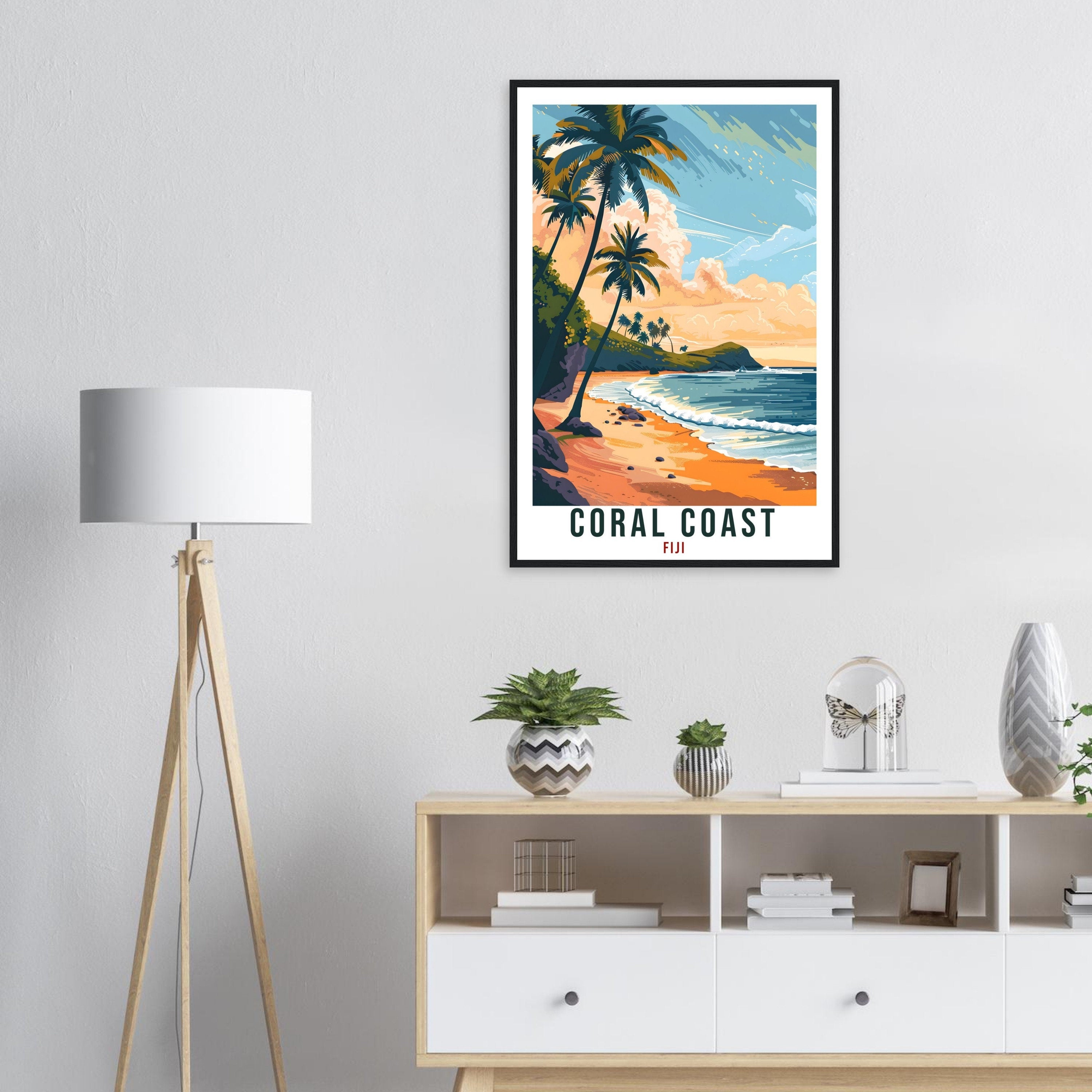 Coral Coast Fiji Travel Print Fiji Wall Art Wall Hanging Home Décor Coral Coast Gift Fiji Islands Artwork Travel Art Fijian Travel Poster