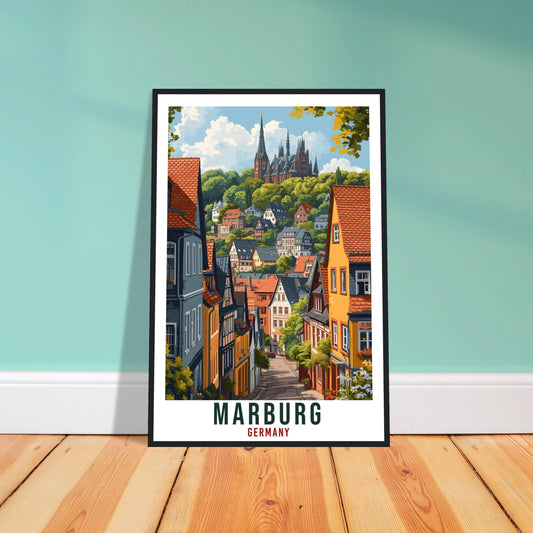 Marburg Travel Print Germany Home Decoration Marburg German City Wall Art Gift Wall Hanging Art Lover Germany Artwork Marburg Travel Poster