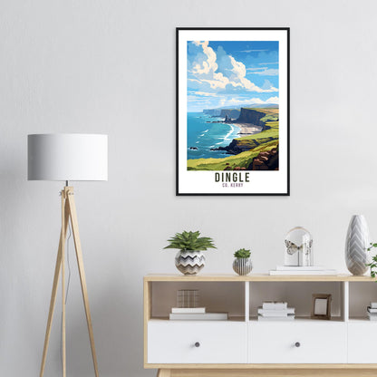 Dingle Travel Print Ireland Co. Kerry Seaside Coastal Landscape Wall Hanging Dingle Peninsula Artwork Gift Irish Coast Art Poster Gift