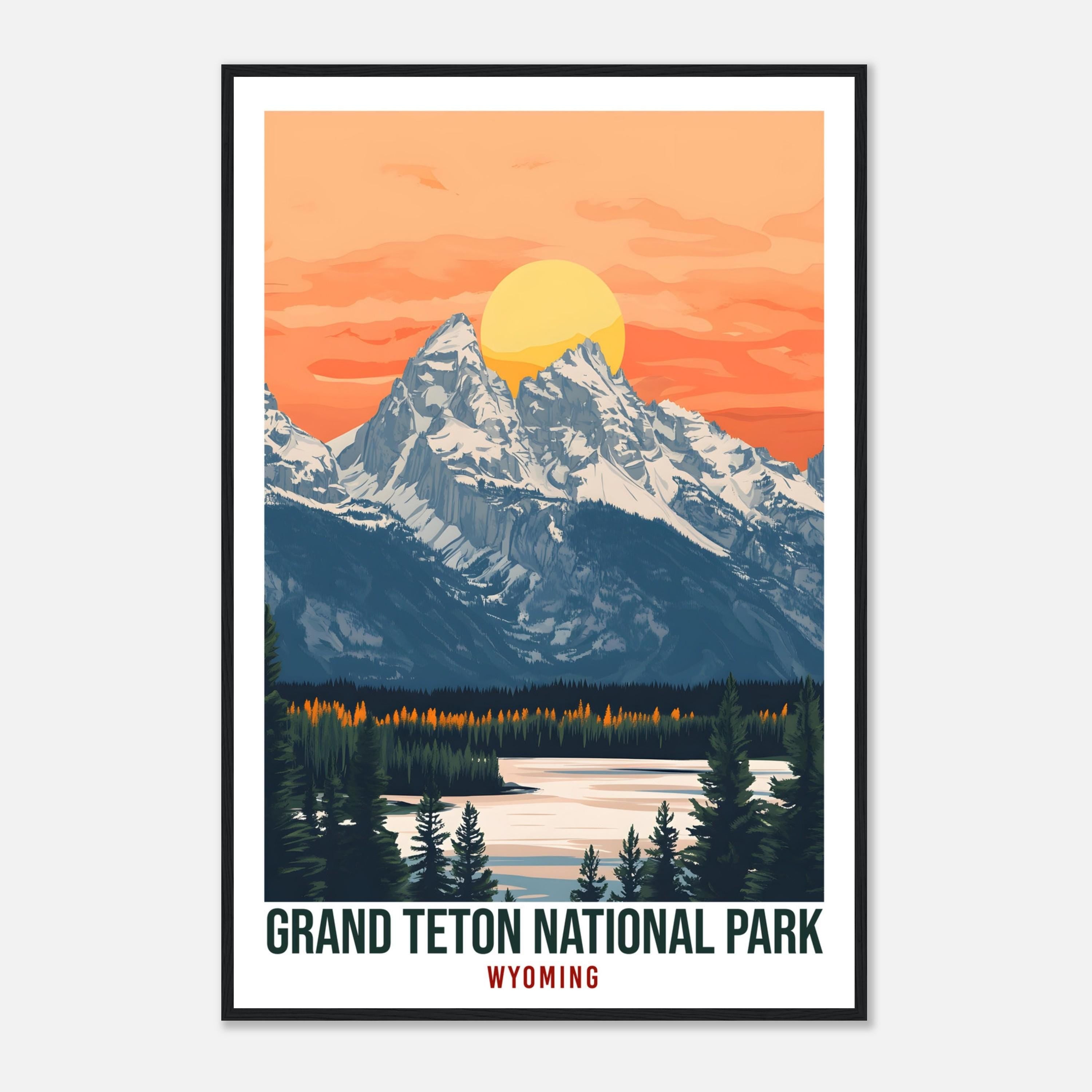 Grand Teton National Park Wyoming USA Travel Print Wall Art Wall Hanging Home Décor Grand Teton Gift Travel Art USA  Artwork Travel Poster