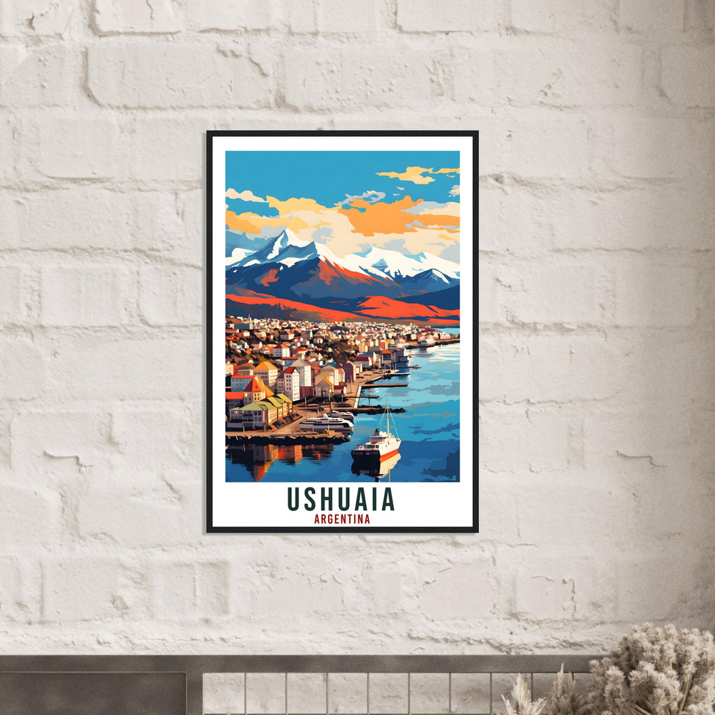 Ushuaia Travel Print Wall Art Ushuaia Argentina City Landscape Artwork Ushuaia Art Gifts Ushuaia Travel Poster Argentinian Art Lovers Gift