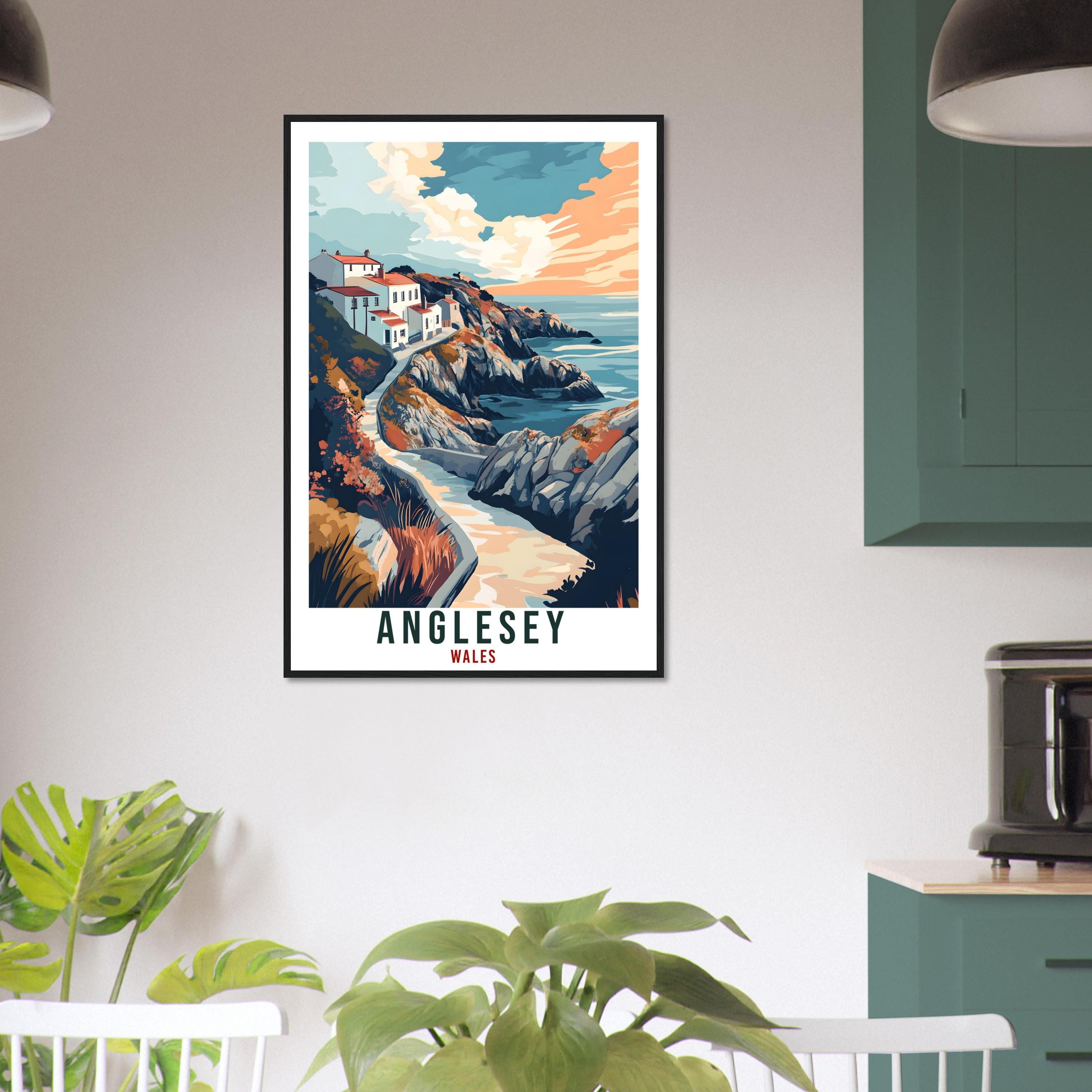 Anglesey Travel Print Wales Home Decor Anglesey Wall Art Wall Hanging Art Lover Wales Artwork Travel Poster Anglesey Travel Art Gift