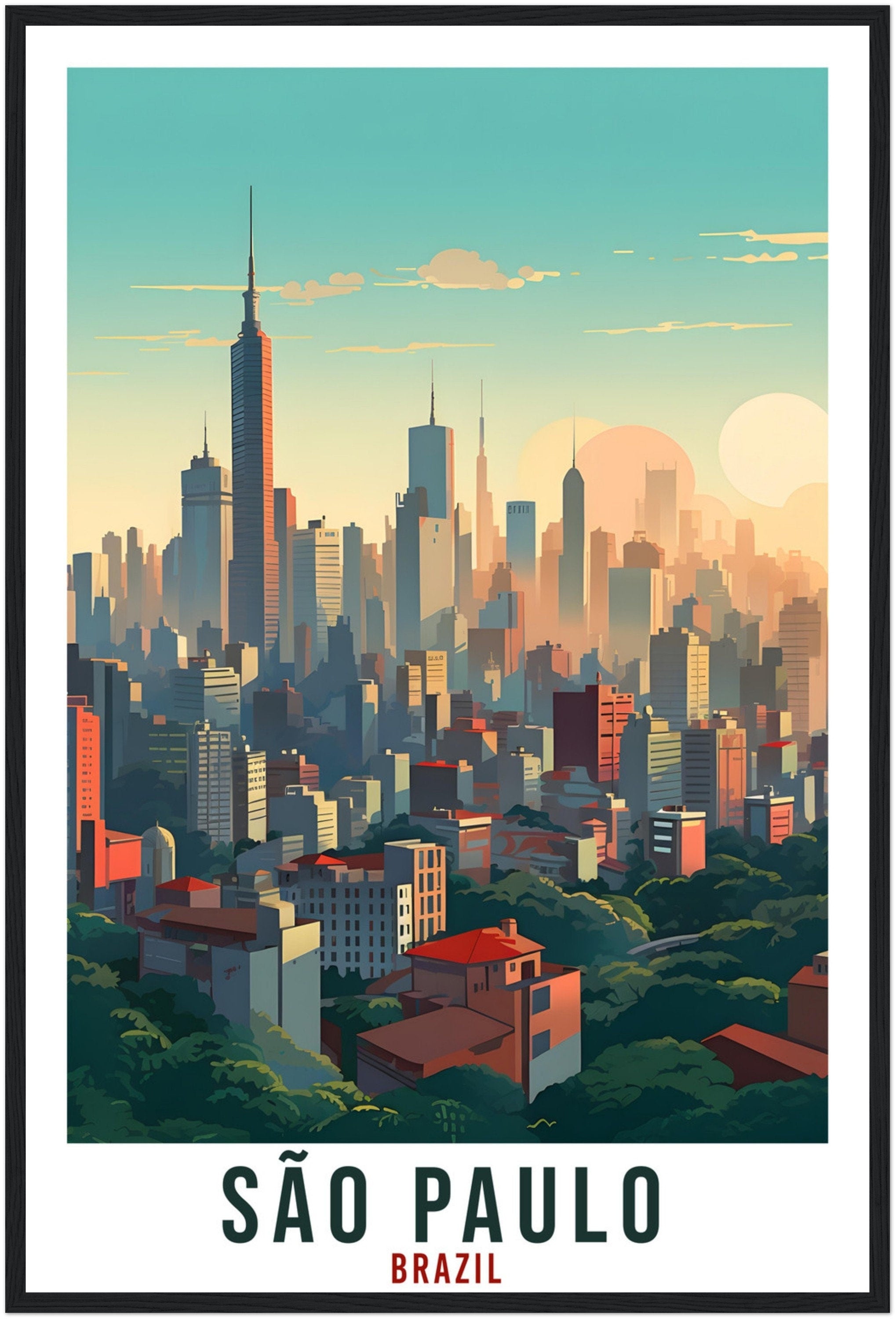 Sao Paulo Travel Print Wall Art Sao Paulo Brazil Wall Hanging Artwork Sao Paulo Art Gifts Sao Paulo Travel Poster Brazil City Art Lover Gift