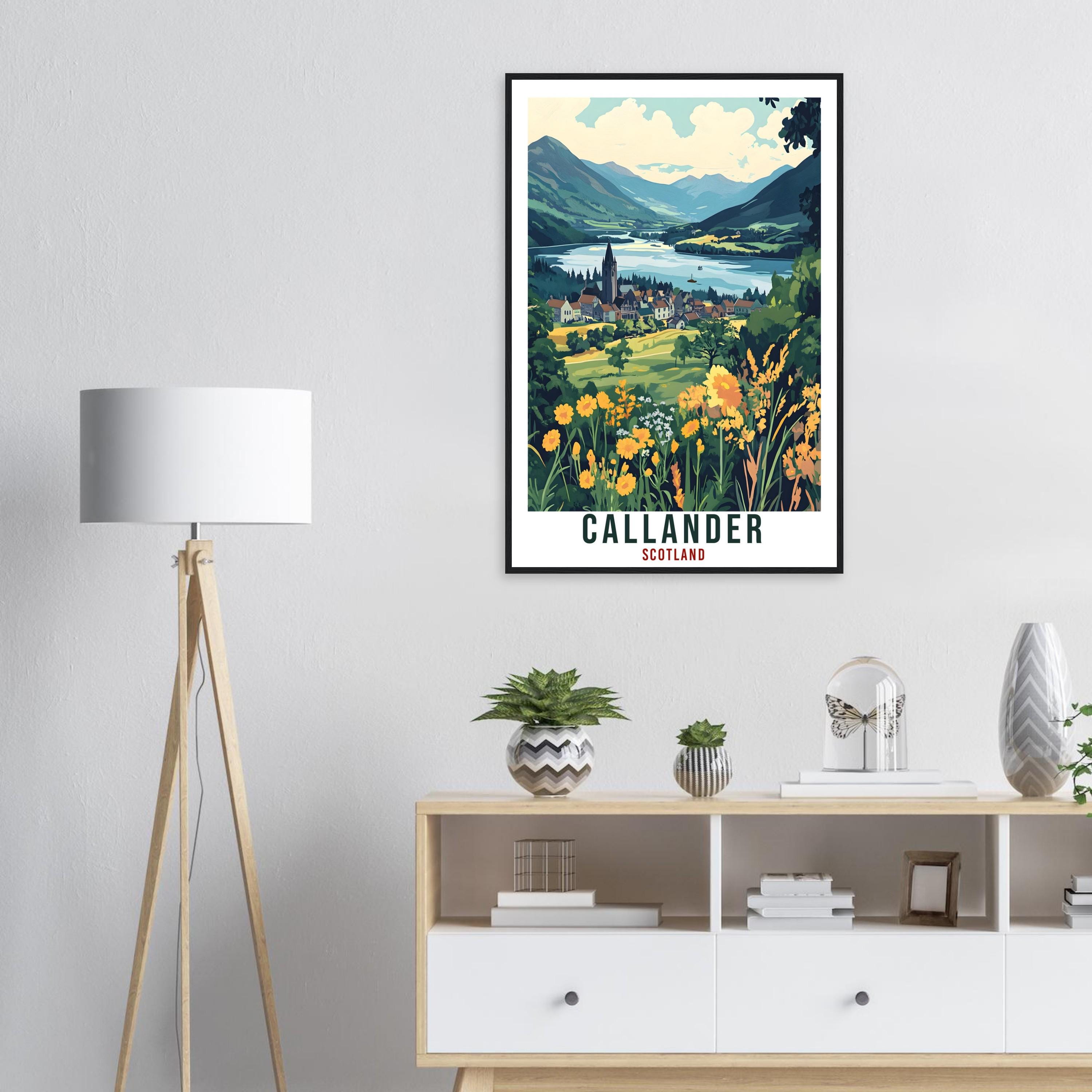 Callander Travel Print Scotland Home Decor Callander Wall Art Wall Hanging Art Lover Scotland Artwork Travel Poster Callander Travel Art