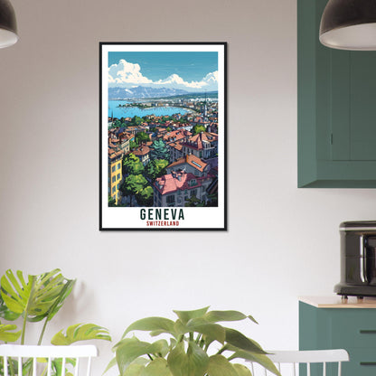 Geneva Travel Print Swiss Wall Art Wall Hanging Home Living Décor Geneva Gift Art Lovers Gift Switzerland Artwork Gift Swiss Travel Poster