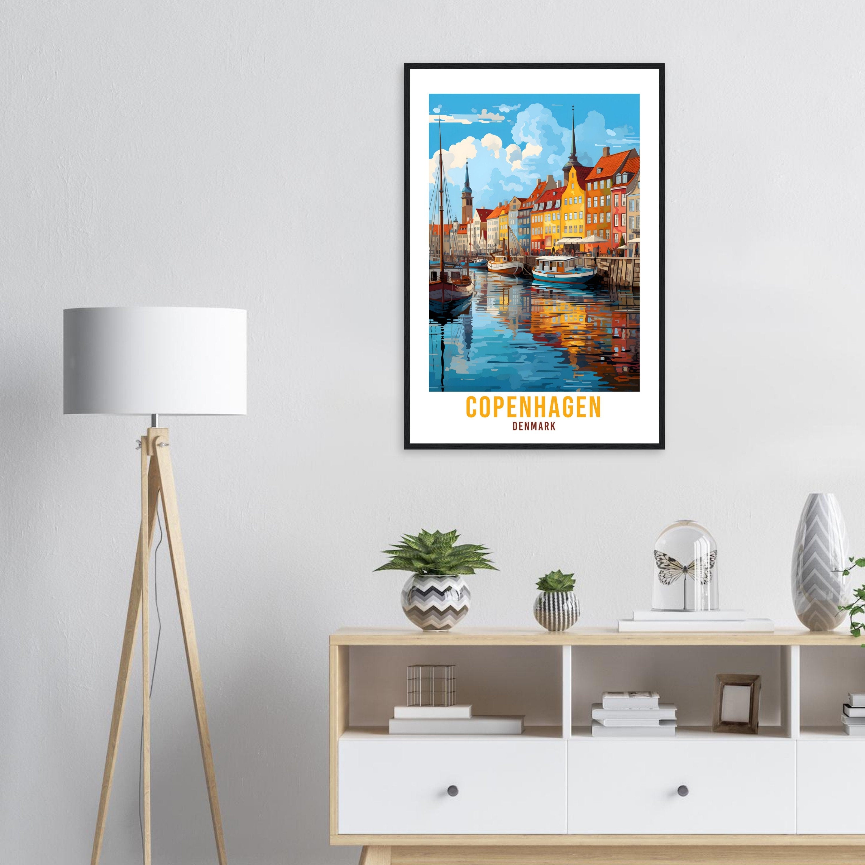 Copenhagen Denmark Travel Print Wall Art Copenhagen Wall Hanging Home Décor Denmark Gift Art Lovers Copenhagen Travel Poster Denmark City