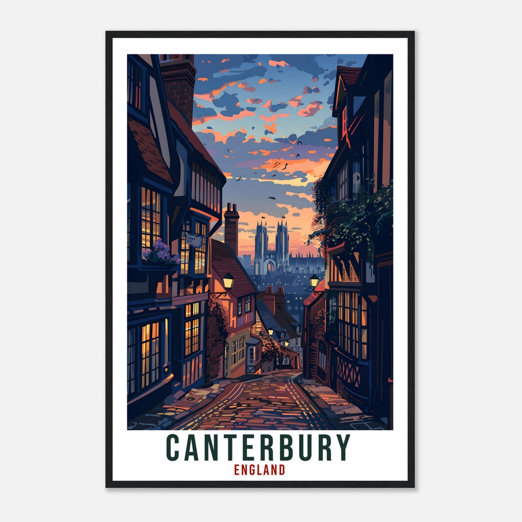 Canterbury Travel Print England Home Decoration Wall Art Gift Wall Hanging Art Lover English Artwork England Canterbury Travel Poster Print