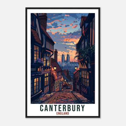 Canterbury Travel Print England Home Decoration Wall Art Gift Wall Hanging Art Lover English Artwork England Canterbury Travel Poster Print