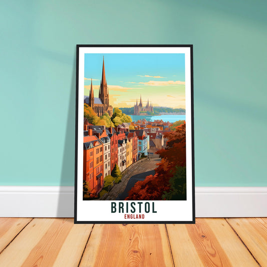Bristol Travel Print English Wall Art Home Decor Wall Hanging Travel Art Gift Bristol Travel Poster England Landscape Artwork Art Lover Gift