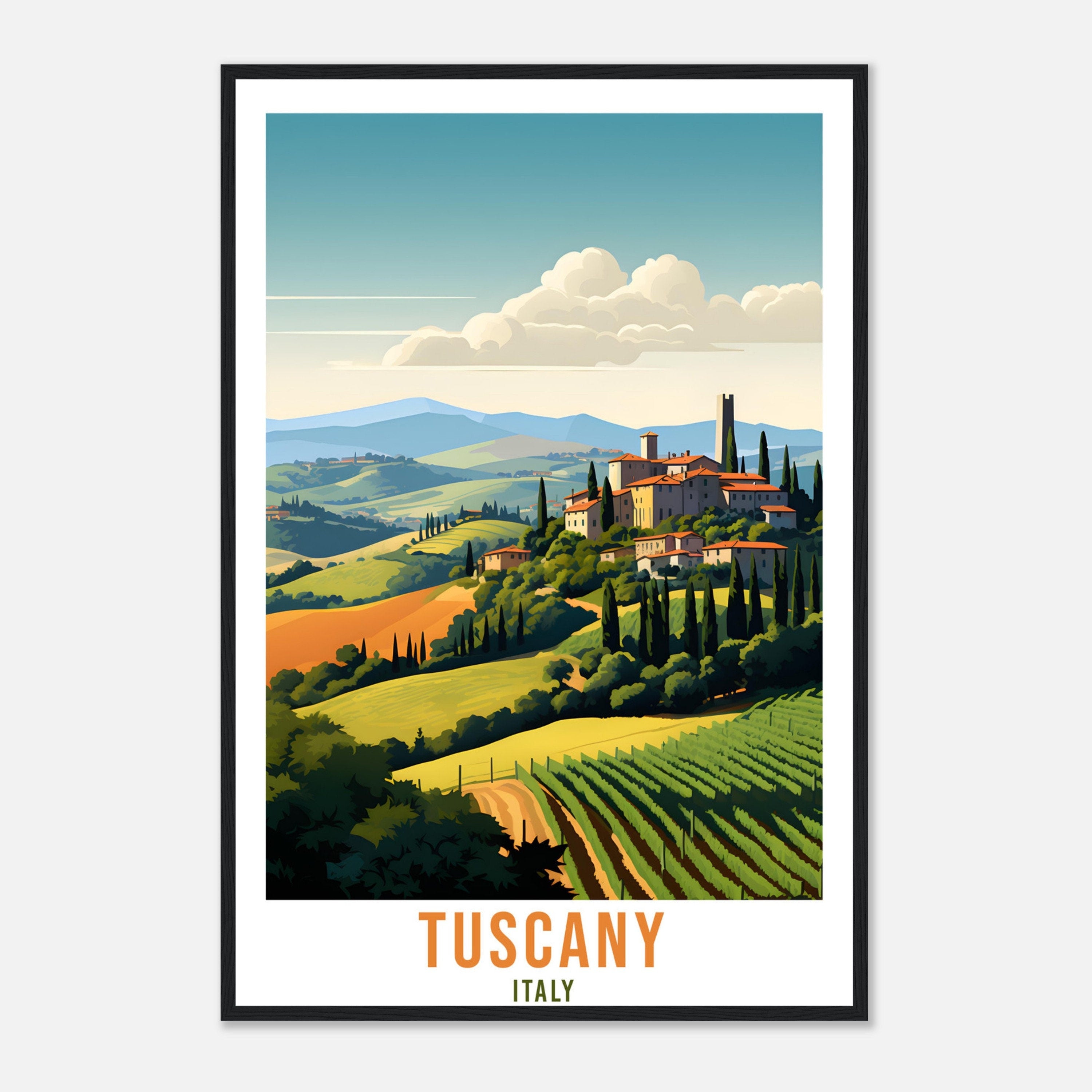Tuscany Travel Print Wall Tuscany Nature Landscape Wall Hanging Travel Poster Italy Home Decor Tuscany Gift Italy Travel Art Tuscany Hills