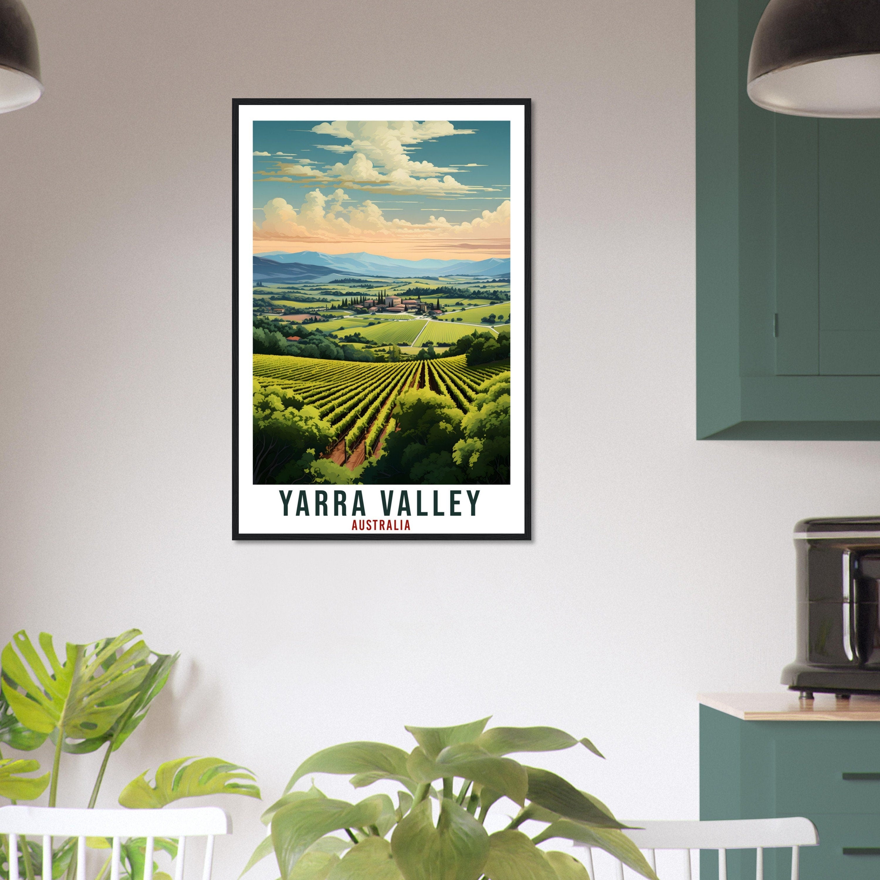 Yarra Valley Travel Poster Wall Art Yarra Valley Australia Home Décor Artwork Wall Hanging  Yarra Valley Vineyard Australian Travel Print