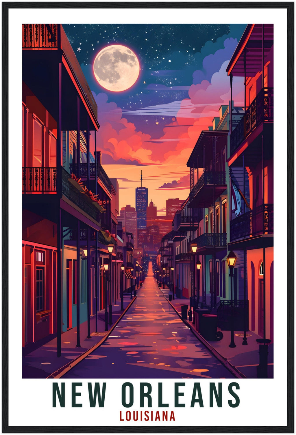 New Orleans Travel Poster Louisiana Home Decoration USA City Wall Art Gift Wall Hanging Art Lover Louisiana Artwork New Orleans Travel Print