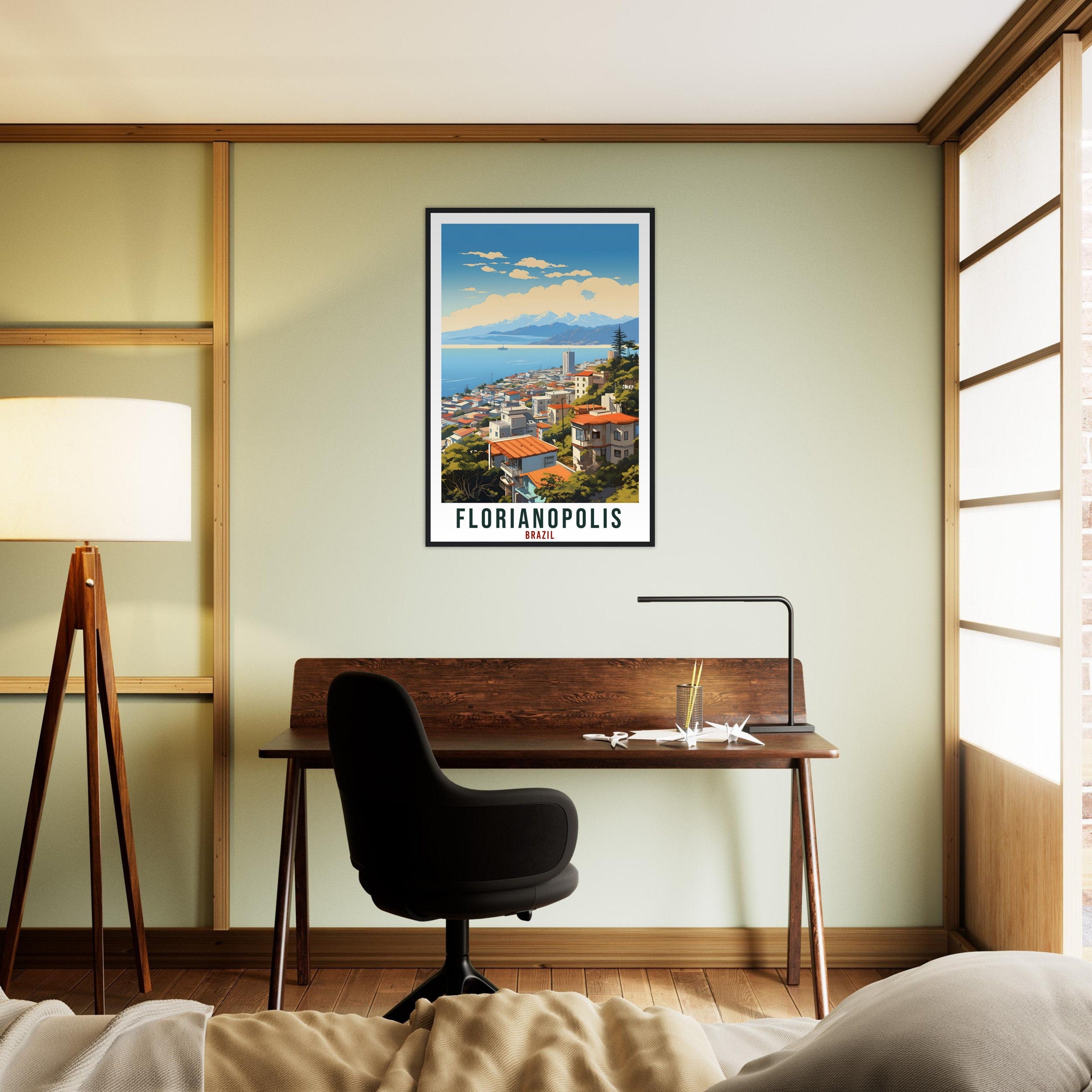 Florianopolis Travel Print Wall Art Florianopolis Brazil Wall Hanging Artwork Art Gifts Florianopolis Travel Poster Brazil City Art Lovers