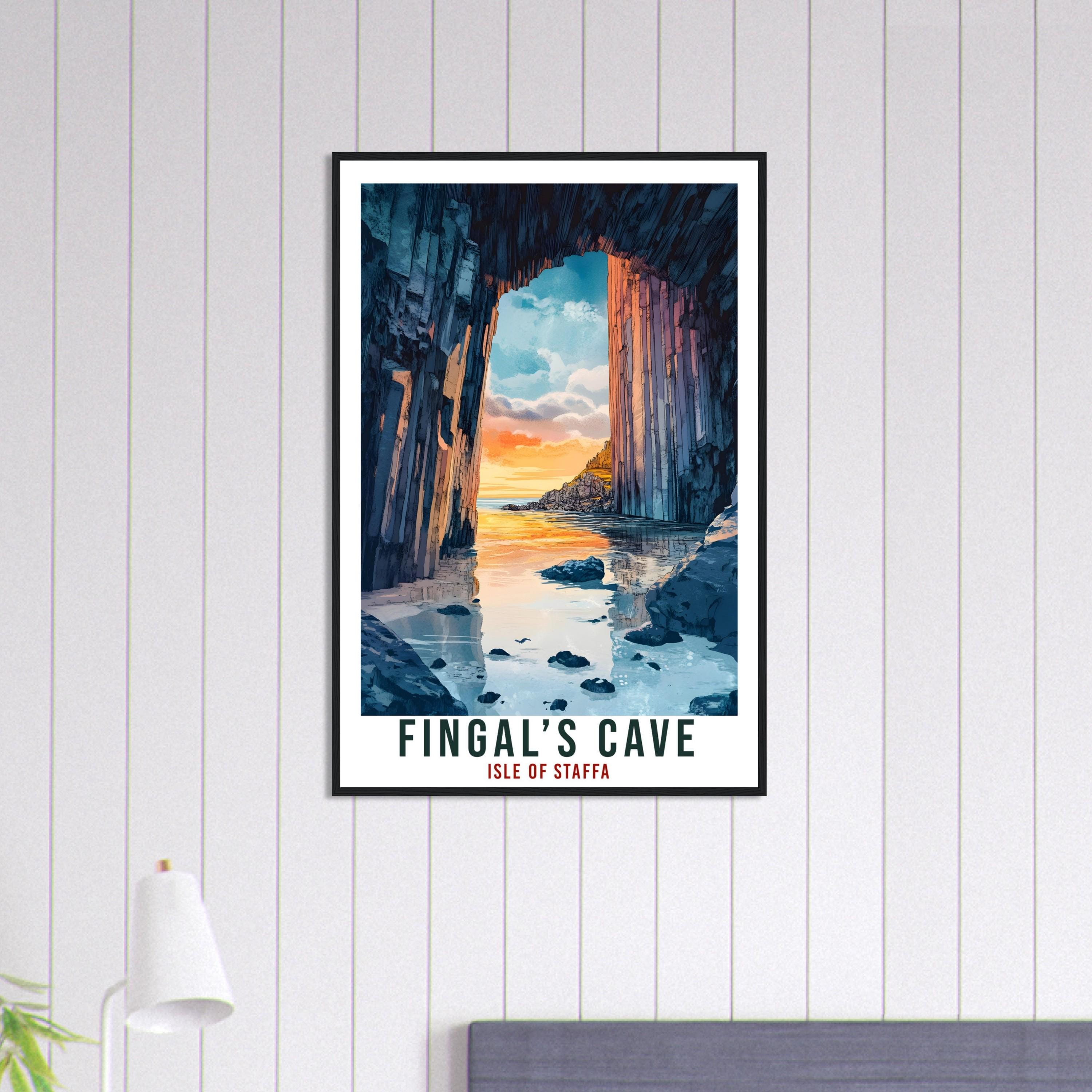 Fingal's Cave Travel Print Scotland Home Decor Fingal's Cave Wall Art Wall Hanging Art Lover Scotland Artwork Travel Poster Fingal's Cave