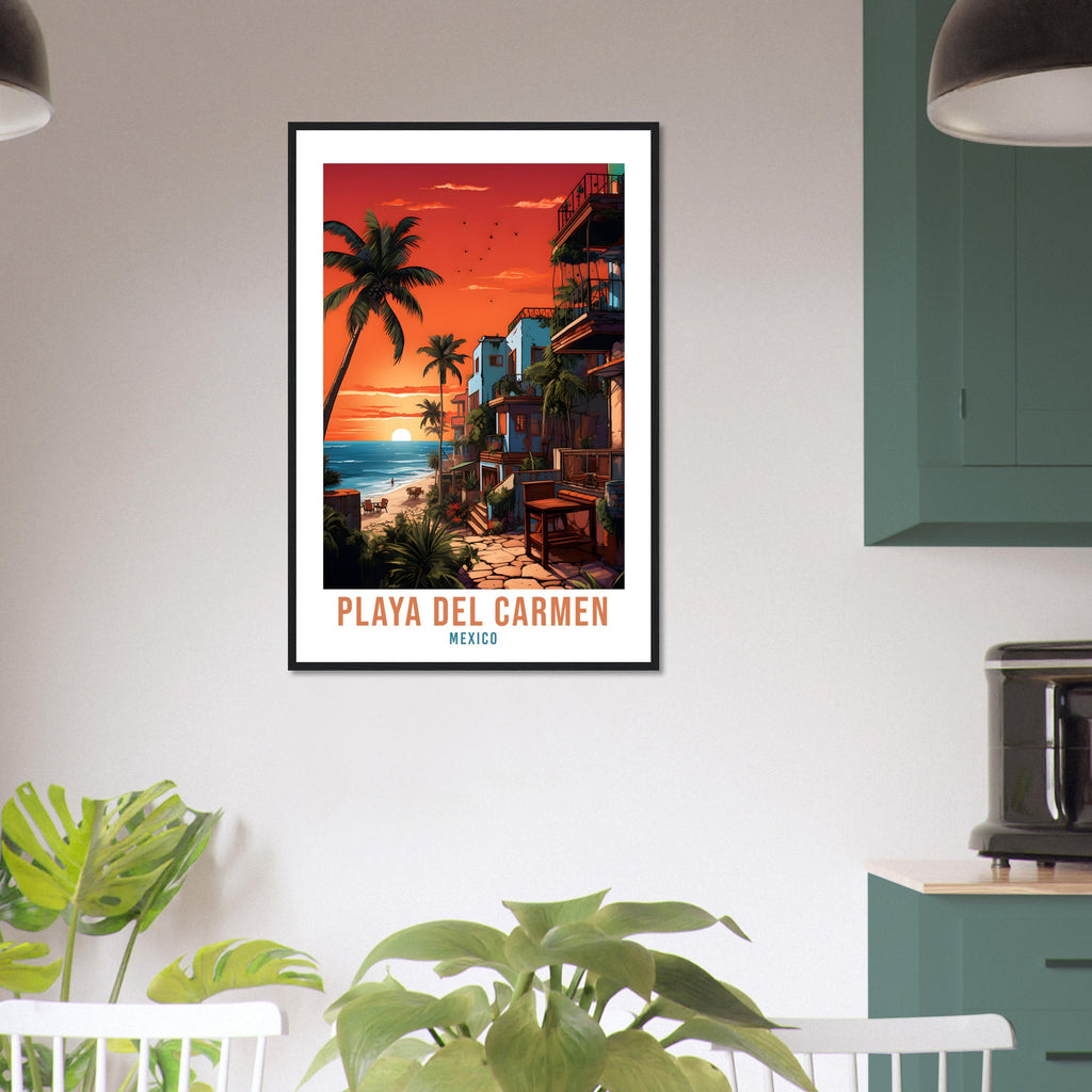 Playa Del Carmen Travel Print Wall Art Playa Del Carmen Sunset Wall Hanging Travel Poster Mexico Home Decor Mexico Travel Gift Art Lovers