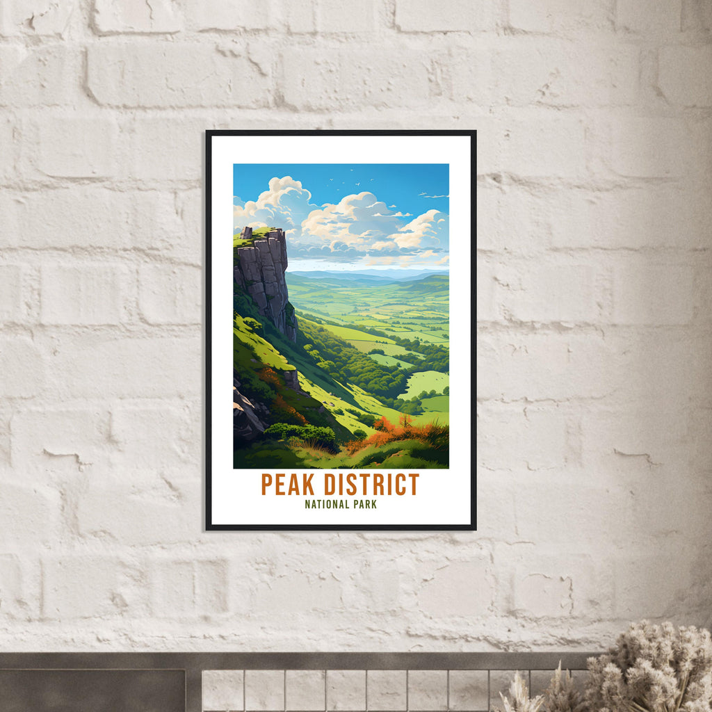 The Peak District Travel Print Peak District Home Decor Mountain Landscape England Nature Wall Hanging Peaks Artwork Gift Travel Poster
