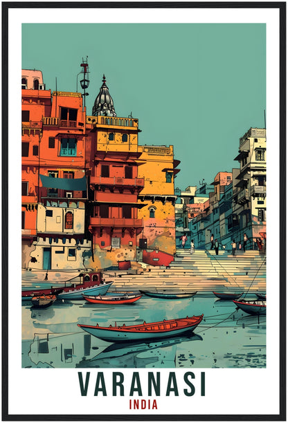 Varanasi Travel Print India Home Decoration Wall Art Gift Wall Hanging Art Lover Indian Artwork India Varanasi Travel Poster Cityscape Print