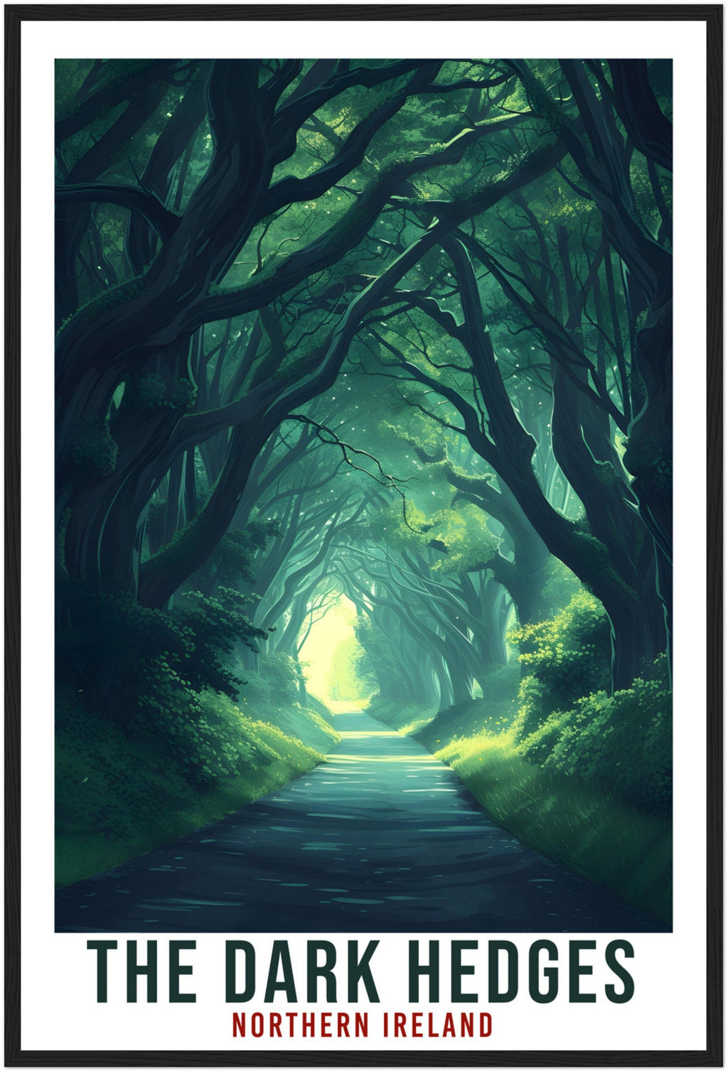 The Dark Hedges Northern Ireland Travel Poster Home Decoration Wall Art Gift Wall Hanging Art Lover Irish Coast Artwork Ireland Travel Print