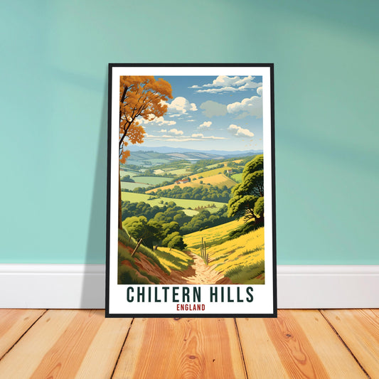 Chiltern Hills Travel Print English Wall Art Home Decor Wall Hanging Travel Art Gift Chiltern Hills Travel Poster England Landscape Artwork