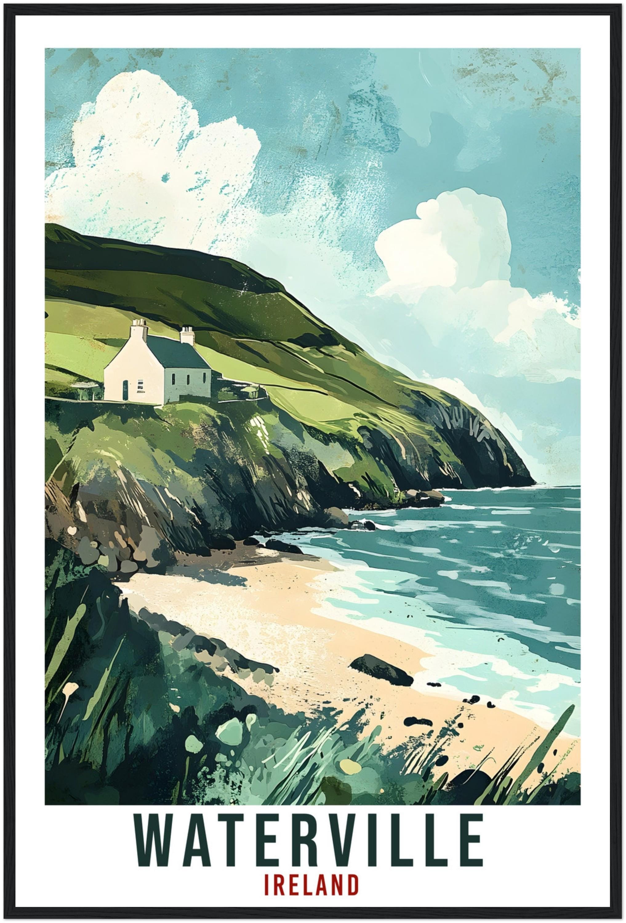 Waterville Travel Print Ireland Home Decor Waterville Wall Art Wall Hanging Art Lover Irish Artwork Travel Poster Waterville Ireland Travel