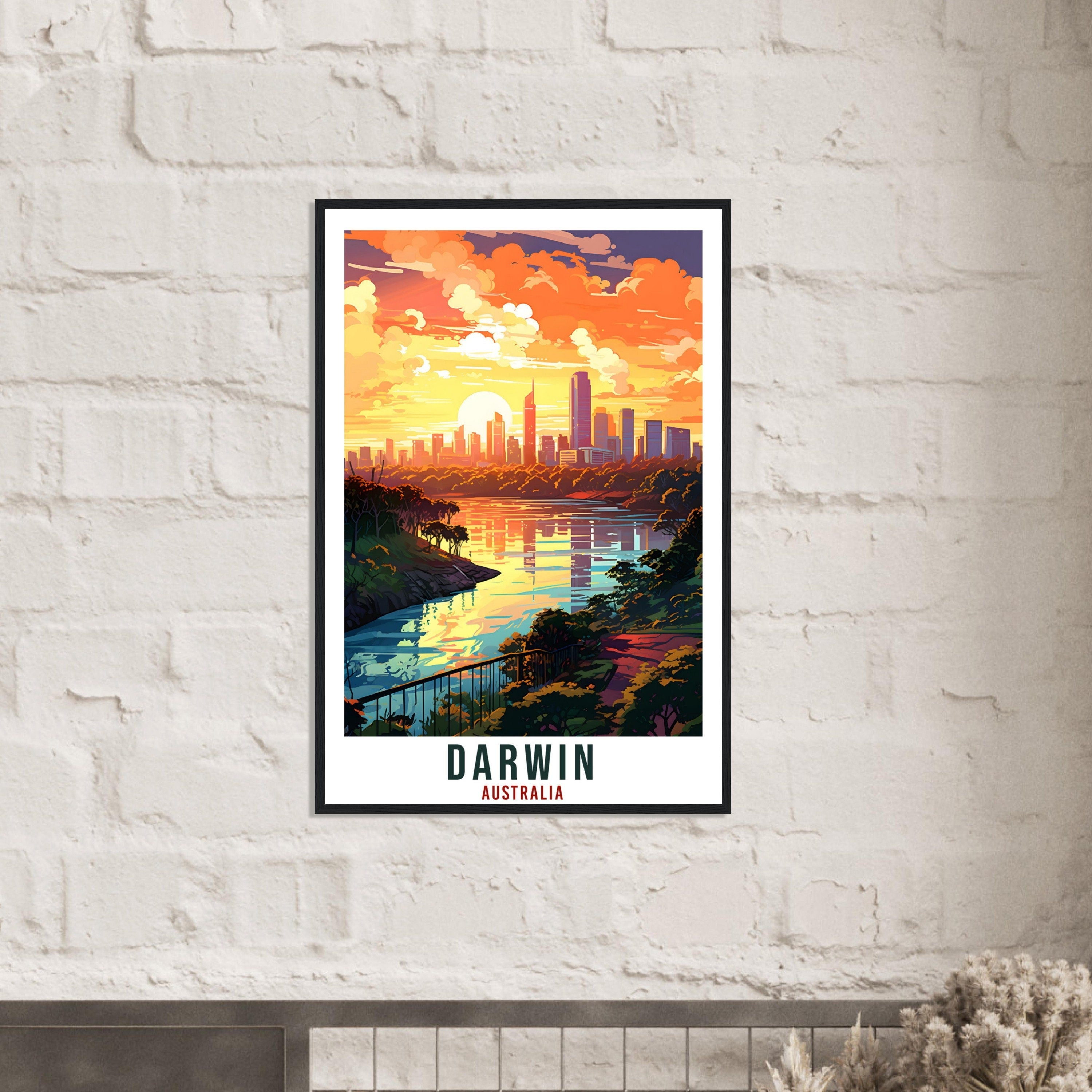 Darwin Travel Poster Wall Art Darwin Australia Home Décor Artwork Wall Hanging Darwin Art Gift Darwin Travel Print Australian Art Lover Gift