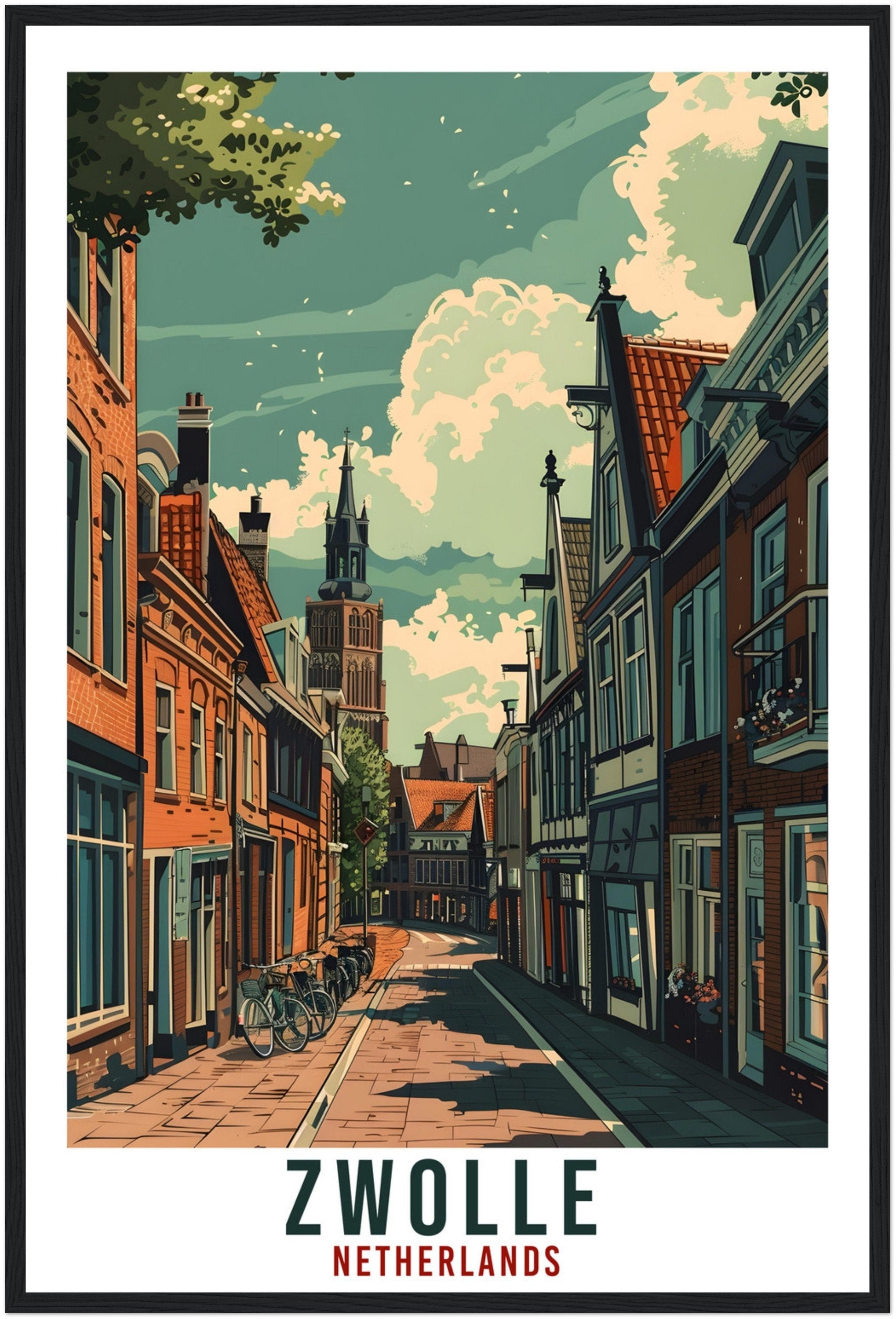 Zwolle Travel Print Holland Wall Art Wall Hanging Home Décor Zwolle Gift Art Lovers Gift Dutch Artwork Gift The Netherlands Travel Poster