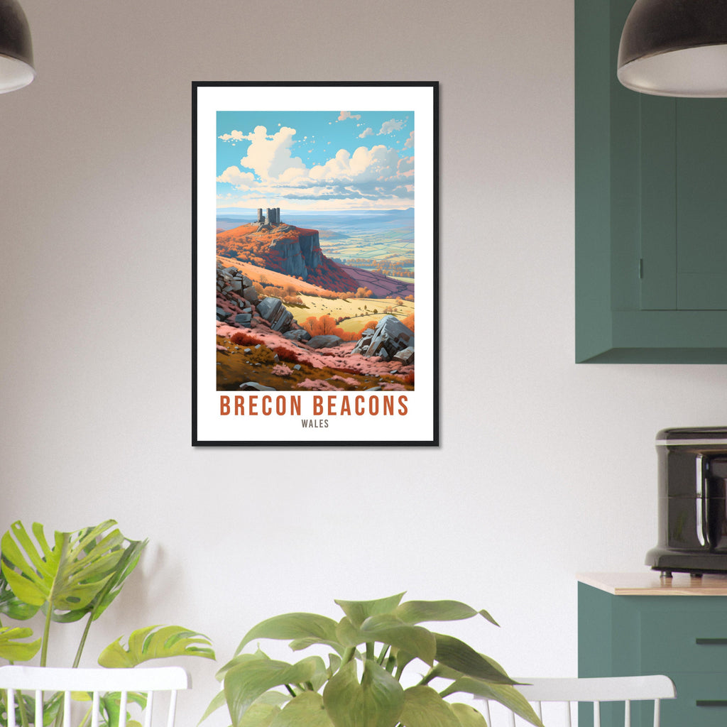 Brecon Beacons Print Brecon Beacons Home Decor Mountain Landscape Wales Nature Wall Hanging Wales Artwork Gift South Wales Travel Poster