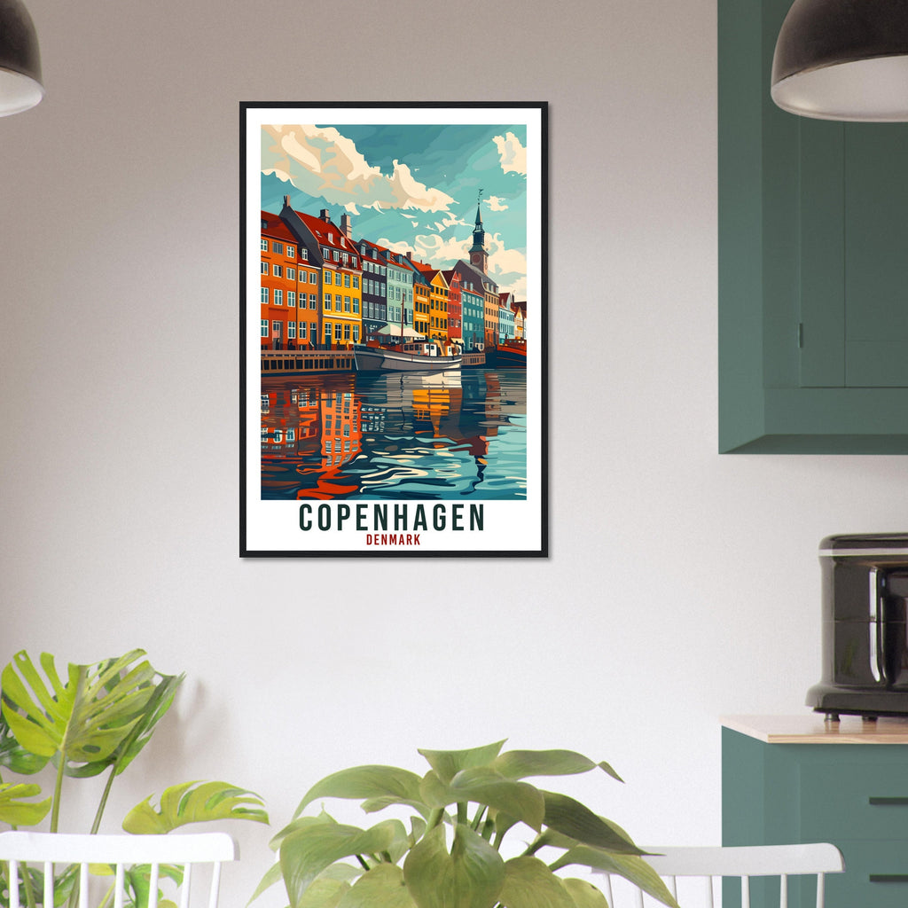 Copenhagen Danish Travel Print Denmark Wall Art Wall Hanging Home Living Décor Copenhagen Gift Art Lovers Denmark Artwork Gift Travel Poster