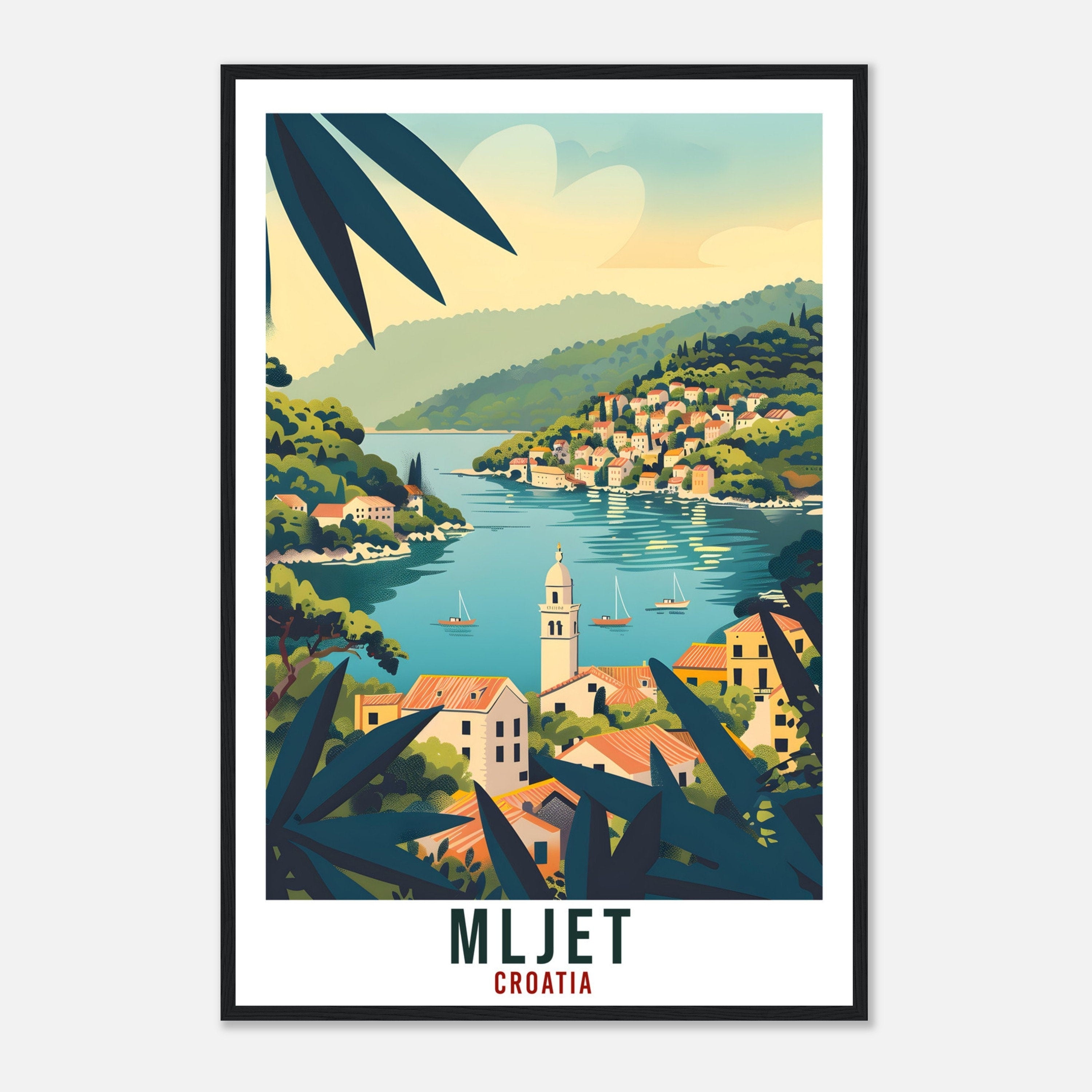 Mljet Travel Print Croatia Wall Art Wall Hanging Home Décor Mljet Island Gift Croatian Landmark Artwork Mljet Croatia Holiday Travel Poster