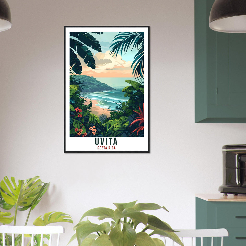 Uvita Costa Rica Travel Print Wall Art Wall Hanging Home Décor Uvita Wall Art Gift Landmark Artwork Travel Art Costa Rica City Travel Poster