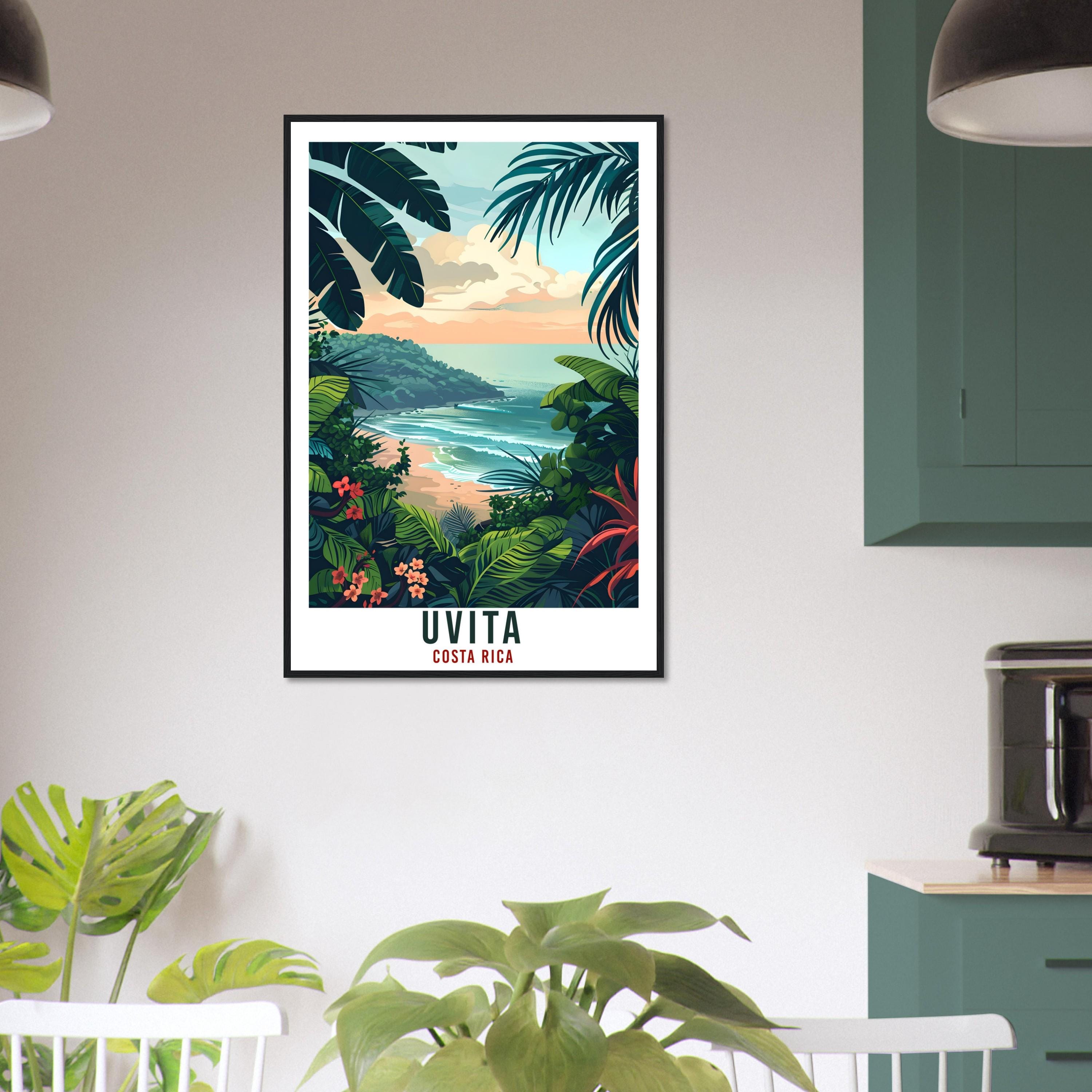 Uvita Costa Rica Travel Print Wall Art Wall Hanging Home Décor Uvita Wall Art Gift Landmark Artwork Travel Art Costa Rica City Travel Poster