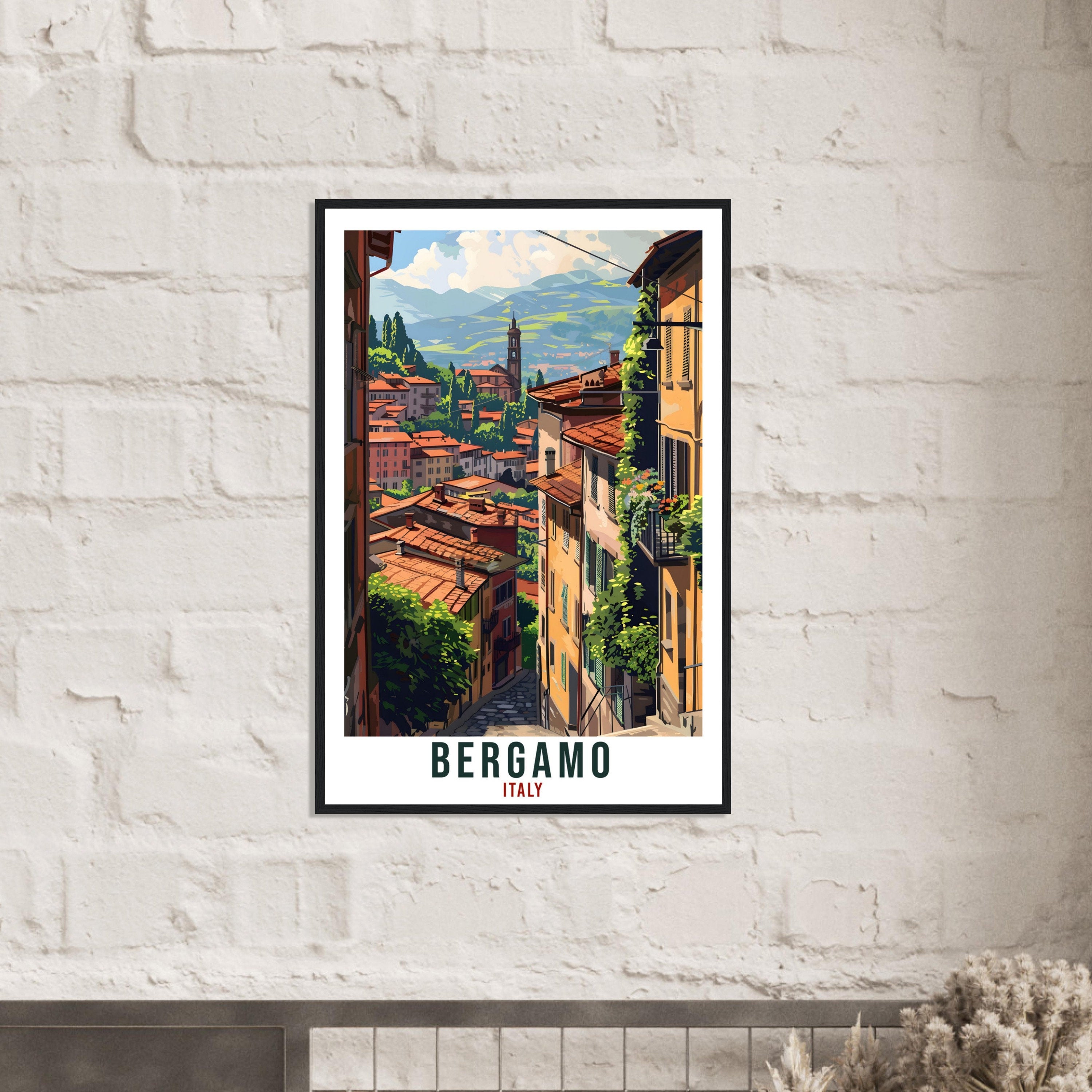 Bergamo Travel Print Italy Wall Art Wall Hanging Home Living Décor Bergamo Gift Art Lovers Gift Italy Artwork Gift Italian Travel Poster