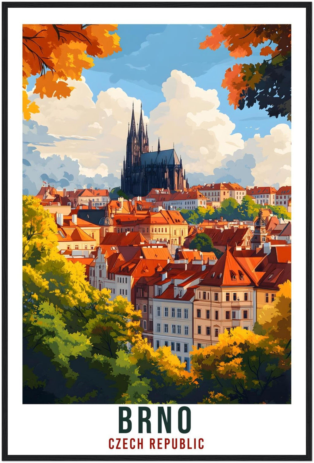 Brno Travel Print Czech Republic Home Decor Brno Wall Art Gift Wall Hanging Art Lover Brno Czechia Artwork Travel Poster Travel Artwork