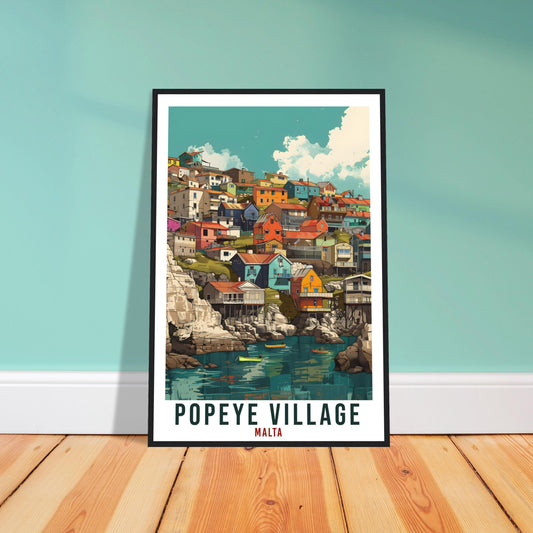 Popeye Village Travel Print Malta Wall Art Wall Hanging Home Décor Popeye Village Gift Art Lover Gift Malta Artwork Gift Malta Travel Poster