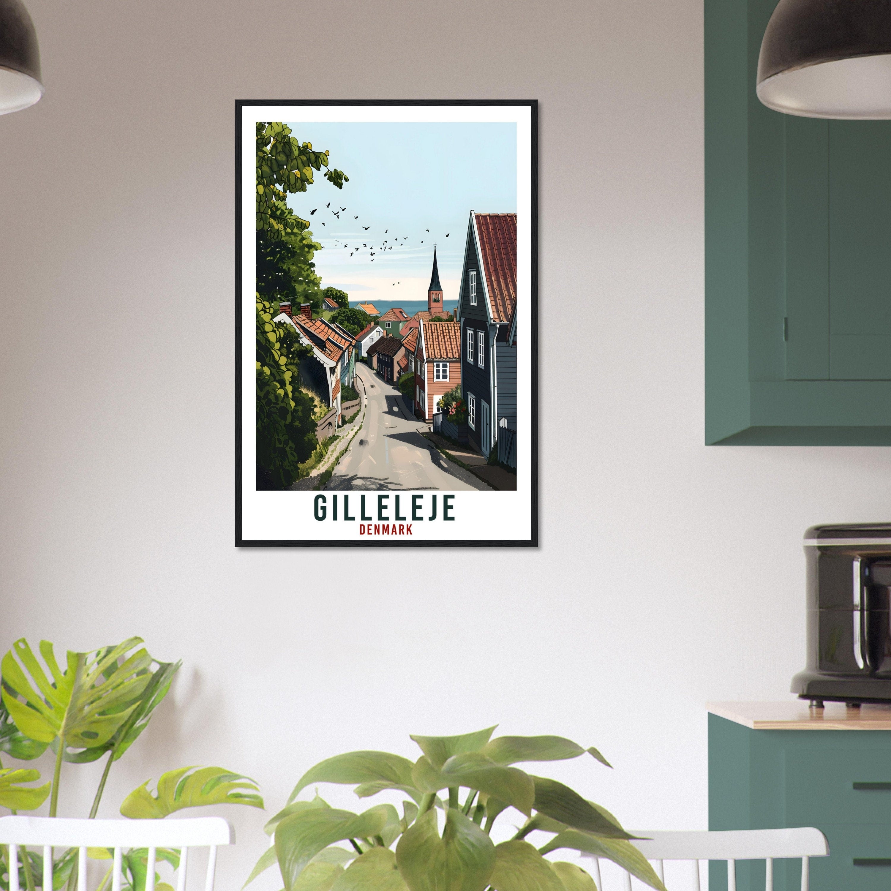 Gilleleje Travel Print Denmark Wall Art Wall Hanging Home Living Décor Gilleleje Gift Art Lovers Denmark Artwork Gift Danish Travel Poster