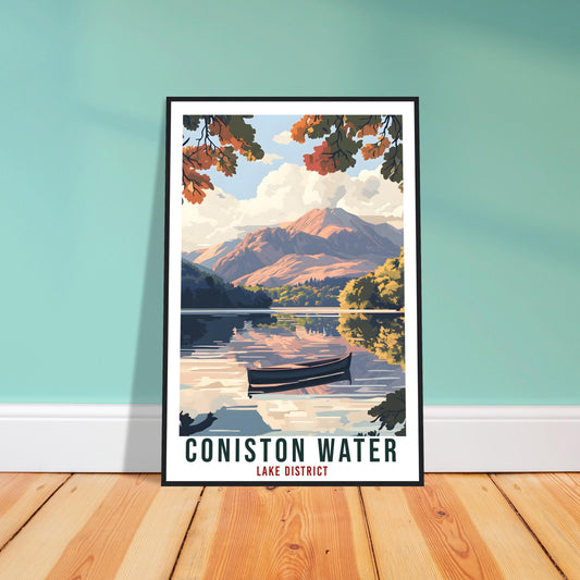 Coniston Water Travel Print Lake District Decor Coniston Water Wall Art Wall Hanging Art Lover Lake District Artwork Travel Poster Cumbria