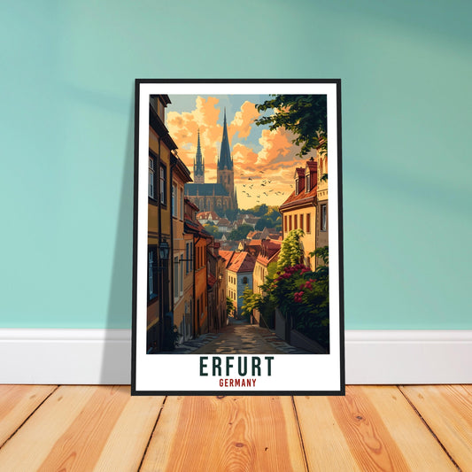 Erfurt Travel Print Germany Home Decoration Erfurt German City Wall Art Gift Wall Hanging Art Lover Germany Artwork Erfurt Travel Poster