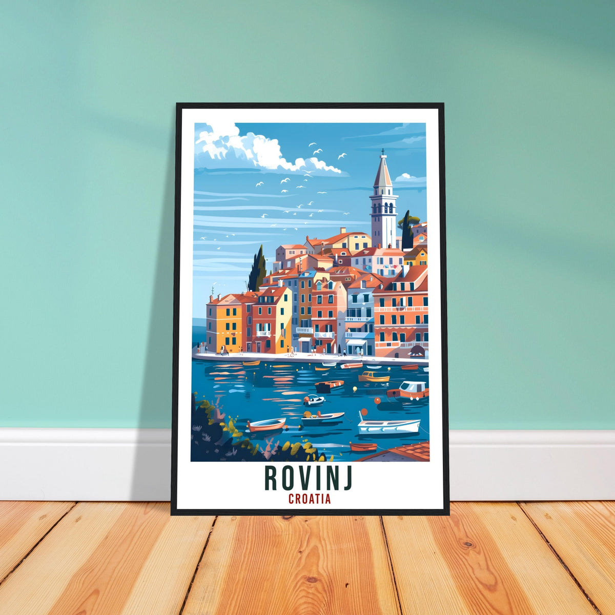Rovinj Travel Print Croatia Wall Art Wall Hanging Home Décor Rovinj Gift Croatian Landmark Artwork Gift Rovinj Croatia Holiday Travel Poster