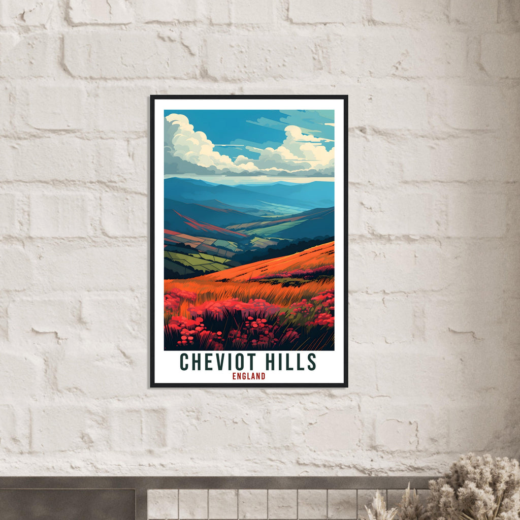 Cheviot Hills Travel Print English Wall Art Home Decor Wall Hanging Travel Art Gift Cheviot Hills Travel Poster England Landscape Artwork