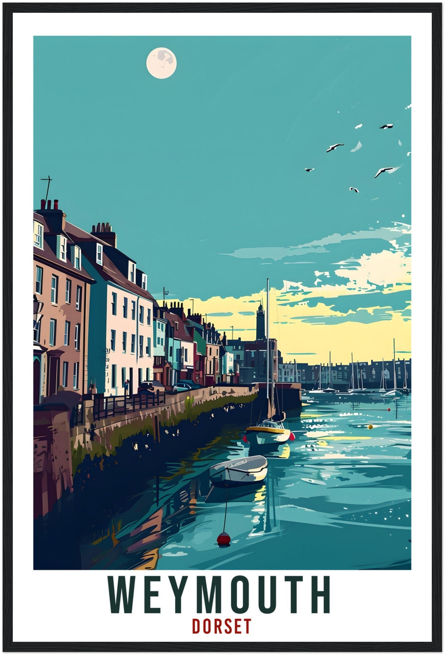 Weymouth Travel Print Dorset Wall Art Home Decor Wall Hanging Travel Art Gift Weymouth Travel Poster England Landscape Artwork Art Lover