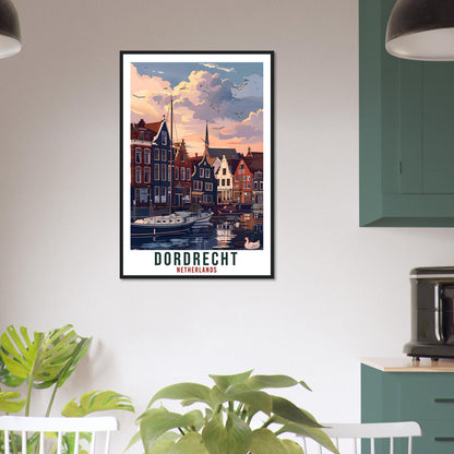 Dordrecht Travel Print Holland Wall Art Wall Hanging Home Décor Dordrecht Art Lovers Gift Dutch Artwork Gift The Netherlands Travel Poster