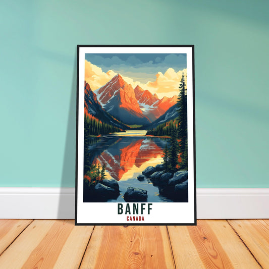 Banff Travel Print Canada Home Decor Banff Wall Art Gift Wall Hanging Art Lover Banff Canadian Artwork Travel Poster North America Art