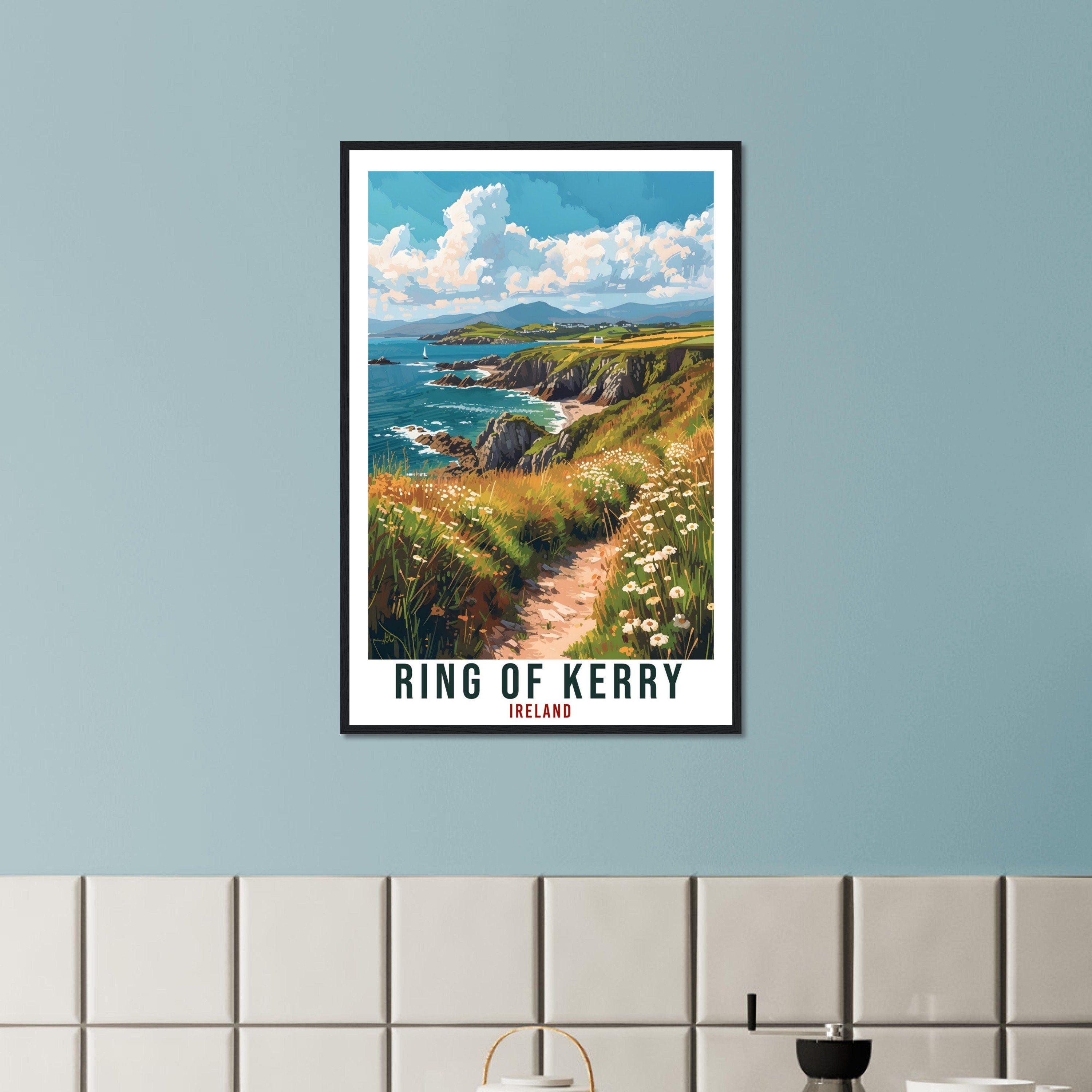 Ring Of Kerry Travel Print Ireland Home Decoration Kerry Wall Art Wall Hanging Art Lover Irish Artwork Ireland Ring Of Kerry Travel Poster