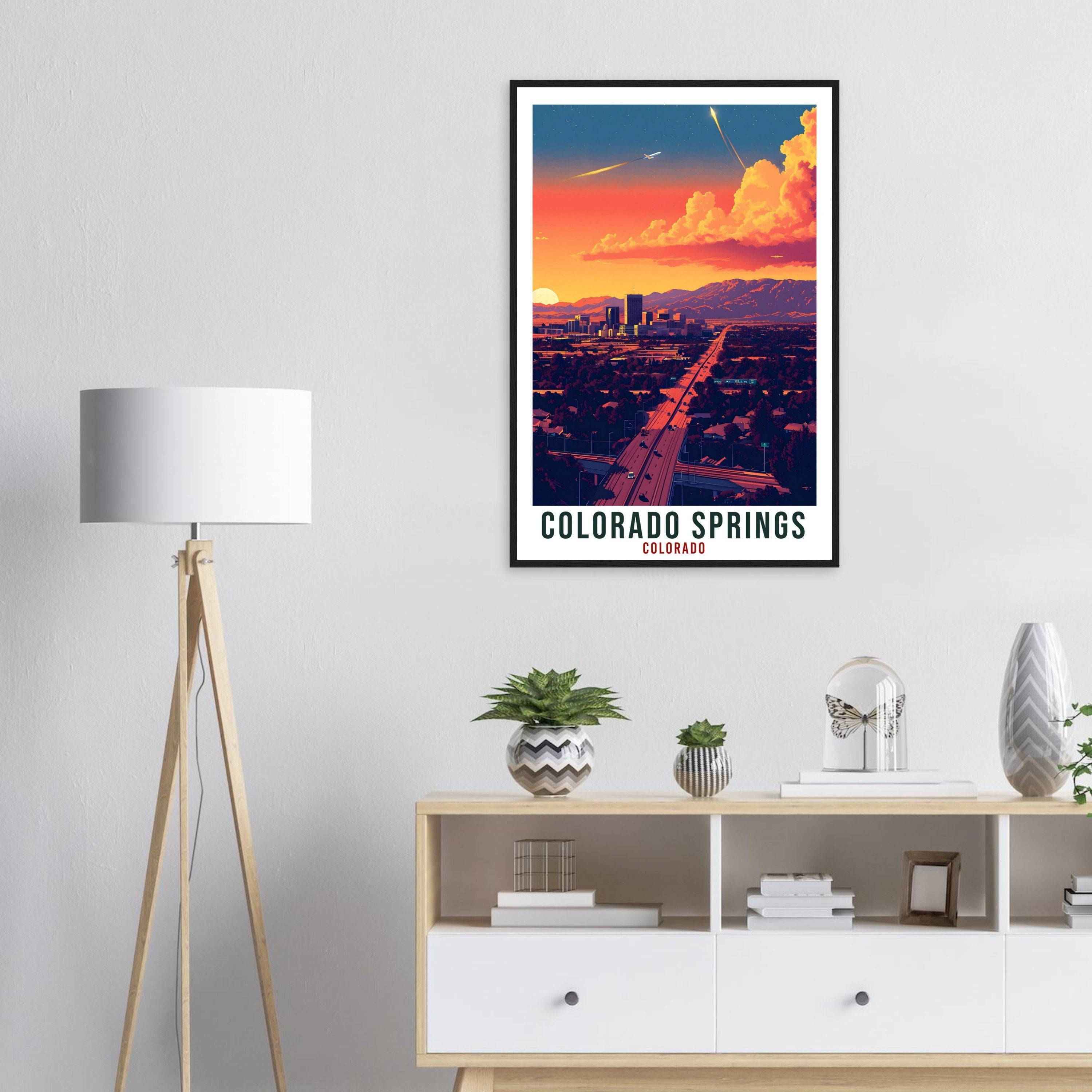 Colorado Springs Travel Print Colorado Home Decor USA Wall Art Gift Wall Hanging Art Lover Colorado Artwork Colorado Springs Travel Poster