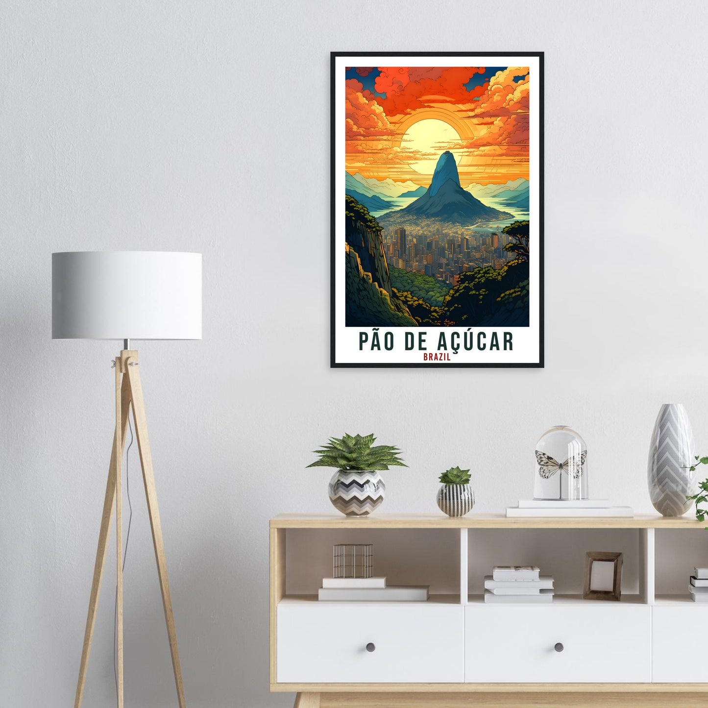 Pao De Acucar Travel Print Wall Art Pao De Acucar Brazil Wall Hanging Artwork Art Gifts Pao De Acucar Travel Poster Brazil Art Lovers Gift