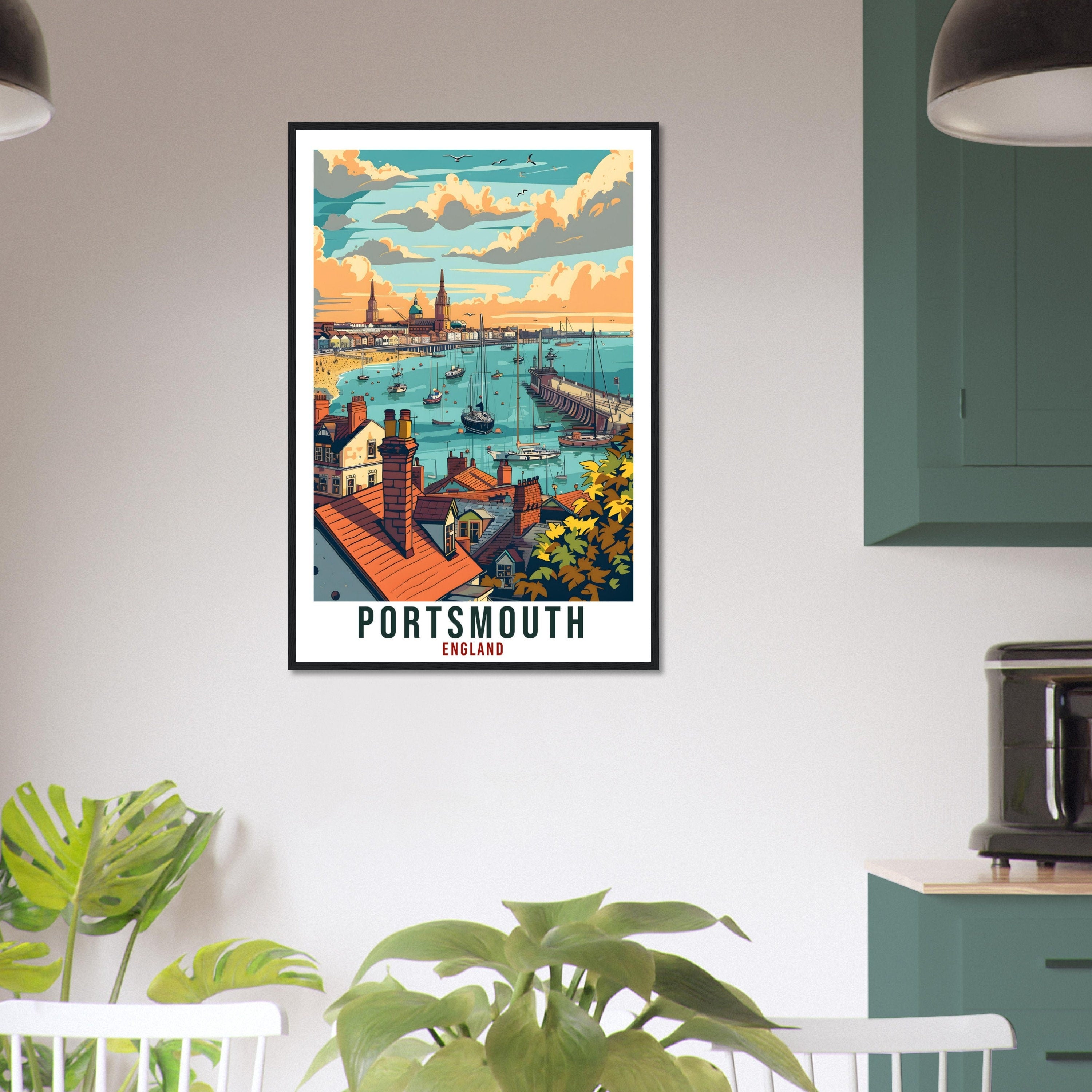 Portsmouth Travel Print Wall Art Wall Hanging Home Living Décor Portsmouth Gift Art Lovers Gift UK Artwork Gift Print England Travel Poster