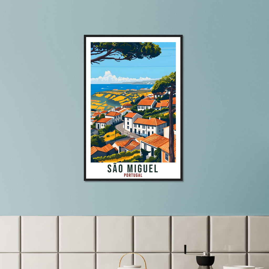 São Miguel Travel Print Portugal Wall Art Wall Hanging Home Décor São Miguel Gift Portugal Landmark Artwork Portugal Holiday Travel Poster