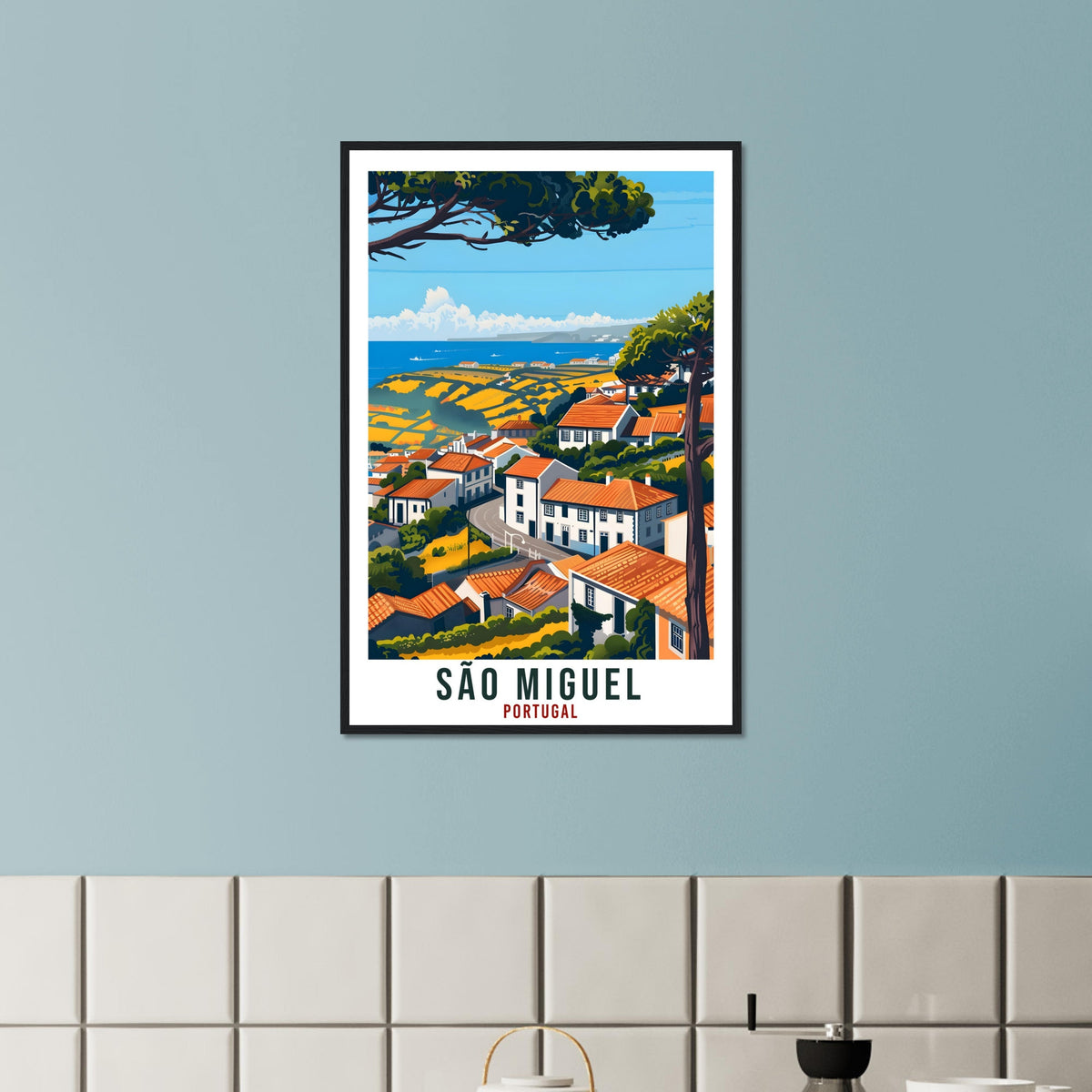 São Miguel Travel Print Portugal Wall Art Wall Hanging Home Décor São Miguel Gift Portugal Landmark Artwork Portugal Holiday Travel Poster