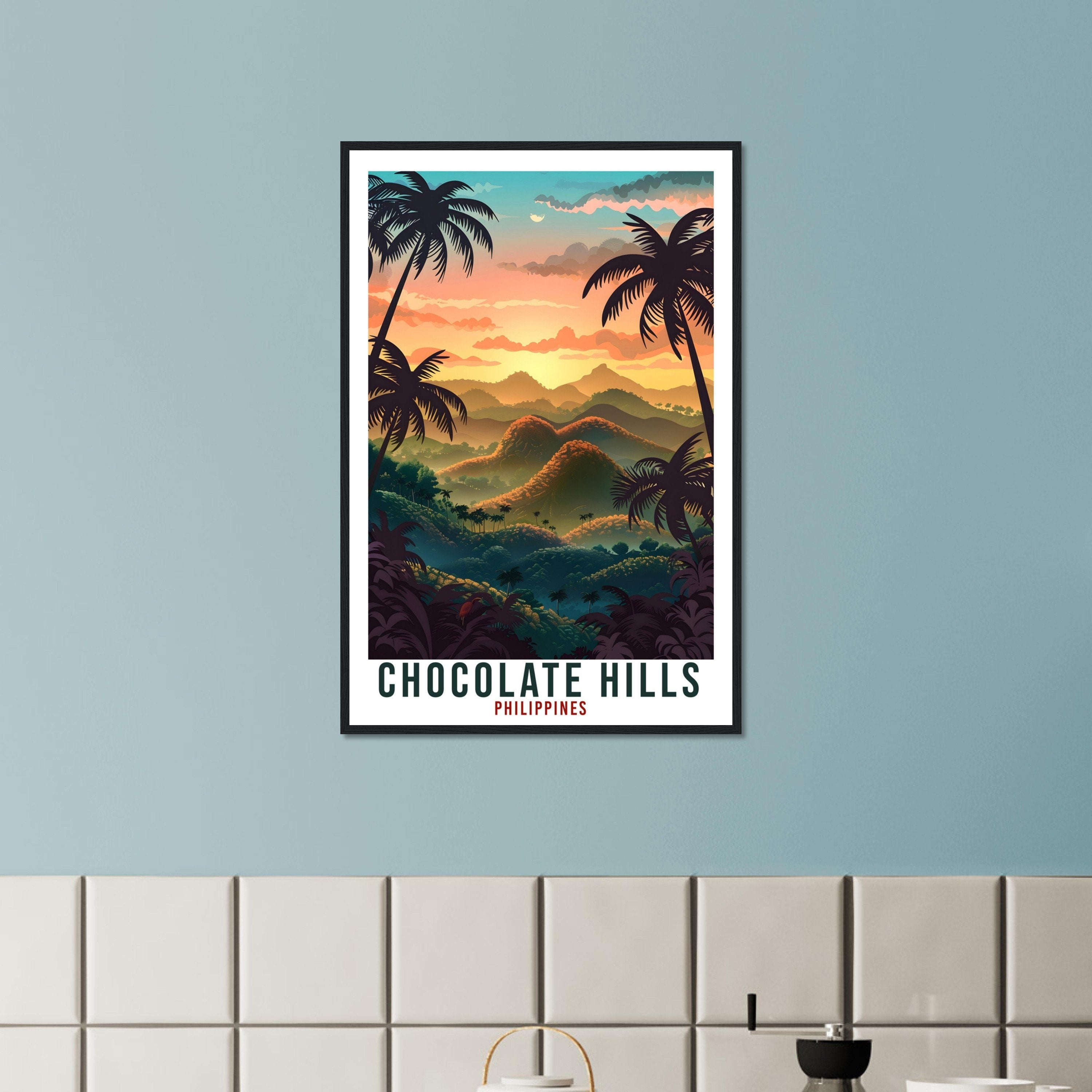 Chocolate Hills Philippines Travel Print Wall Art Wall Hanging Home Décor Chocolate Hills Artwork Travel Art Philippines Travel Poster